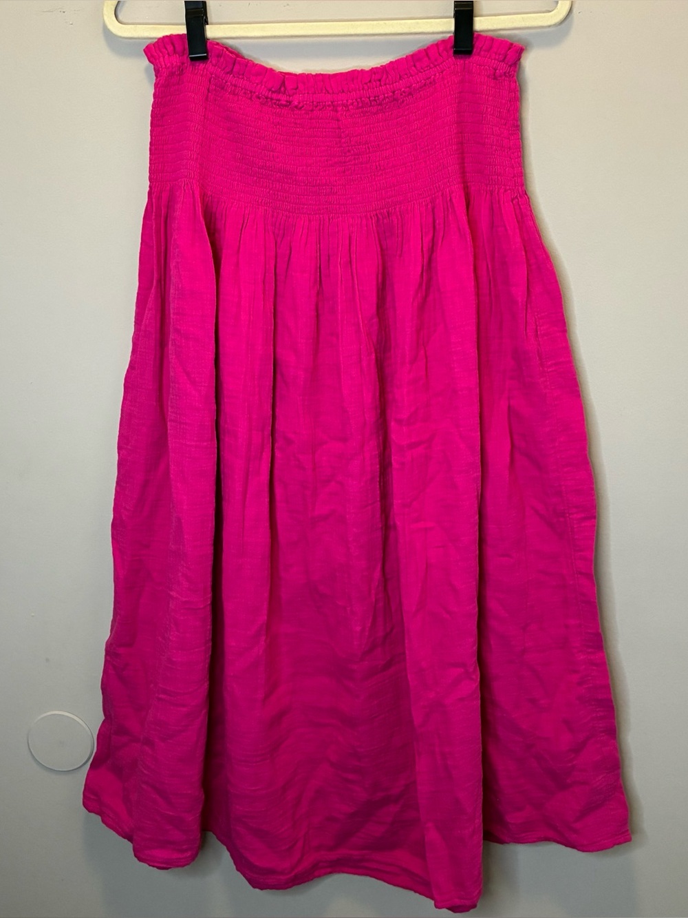 GAP Hot Pink Smocked-Waist A-Line Skirt